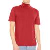imageSTRETCH IS COMFORT Mens Oh So Soft Luxe Mock Neck Turtleneck Sleeveless and Short Sleeve Shirt Casual Pullover Top  S5XRed