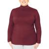 imageSTRETCH IS COMFORT Womens and Plus Oh So Soft Long Sleeve Mock Turtleneck Top Regular and Relaxed Fit Everyday Wear XS5XLBurgundy