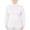 imageSTRETCH IS COMFORT Womens and Plus Oh So Soft Long Sleeve Mock Turtleneck Top Regular and Relaxed Fit Everyday Wear XS5XLWhite