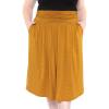 imageSTRETCH IS COMFORT Womens and Plus Size Casual Ruched Below Knee Length Midi Skirt with PocketsMustard Yellow