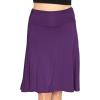 imageSTRETCH IS COMFORT Womens and Plus Size Knee Length Ruched Waist Flowy SkirtPurple