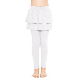 imageSTRETCH IS COMFORT Girls Oh So Soft Ruffle Tutu Skirt w Builtin LeggingsWhite