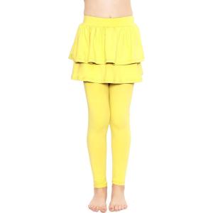 imageSTRETCH IS COMFORT Girls Oh So Soft Ruffle Tutu Skirt w Builtin LeggingsYellow