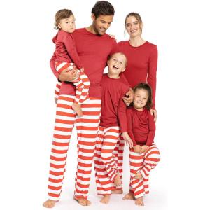 imageSTRETCH IS COMFORT Matching Family Christmas Holiday Set for Adults Kids ToddlerRed  Red White Stripes