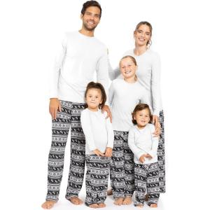 imageSTRETCH IS COMFORT Matching Family Christmas Holiday Set for Adults Kids ToddlerWhite  Reindeer
