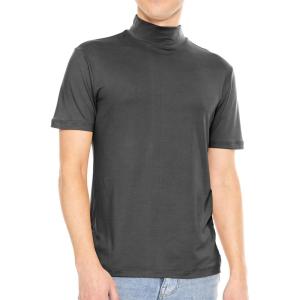 imageSTRETCH IS COMFORT Mens Oh So Soft Luxe Mock Neck Turtleneck Sleeveless and Short Sleeve Shirt Casual Pullover Top  S5XBlack