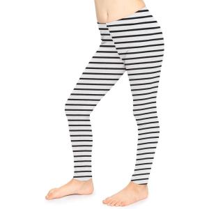 imageSTRETCH IS COMFORT Oh So Soft Youth Girls Print Leggings  Sizes 416Nautical Black Stripes
