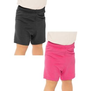 imageSTRETCH IS COMFORT Toddler Infant Play Shorts Made in USA  2 Pack  324monthsBlack  Hot Pink