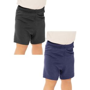 imageSTRETCH IS COMFORT Toddler Infant Play Shorts Made in USA  2 Pack  324monthsBlack  Navy Blue