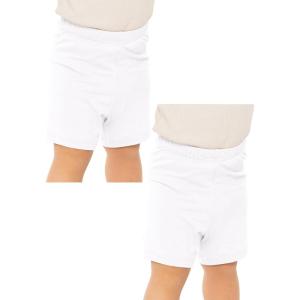 imageSTRETCH IS COMFORT Toddler Infant Play Shorts Made in USA  2 Pack  324monthsWhite  White