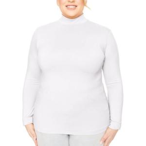 imageSTRETCH IS COMFORT Womens and Plus Oh So Soft Long Sleeve Mock Turtleneck Top Regular and Relaxed Fit Everyday Wear XS5XLWhite
