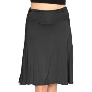 imageSTRETCH IS COMFORT Womens and Plus Size Knee Length Ruched Waist Flowy SkirtBlack