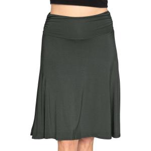 imageSTRETCH IS COMFORT Womens and Plus Size Knee Length Ruched Waist Flowy SkirtCharcoal Gray