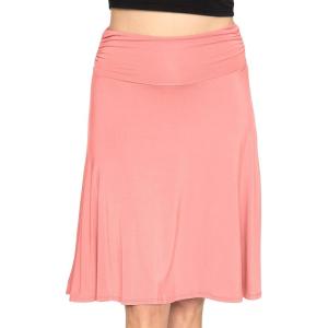 imageSTRETCH IS COMFORT Womens and Plus Size Knee Length Ruched Waist Flowy SkirtCoral