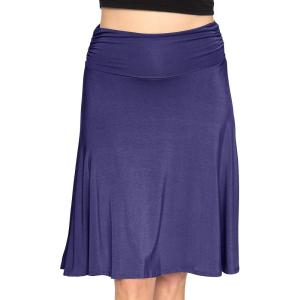 imageSTRETCH IS COMFORT Womens and Plus Size Knee Length Ruched Waist Flowy SkirtNavy Blue