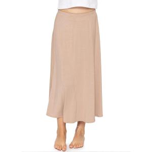 imageSTRETCH IS COMFORT Youth Girls Flowy ALine Skirt Knee Length and Ankle Length  Kids  Sizes 416Beige