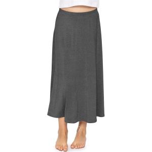 imageSTRETCH IS COMFORT Youth Girls Flowy ALine Skirt Knee Length and Ankle Length  Kids  Sizes 416Charcoal Gray
