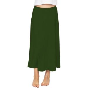 imageSTRETCH IS COMFORT Youth Girls Flowy ALine Skirt Knee Length and Ankle Length  Kids  Sizes 416Hunter Green