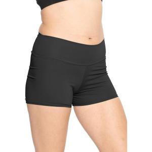imageWomens and Plus Size High Waist Nylon Stretch Performance Booty Shorts  S3XBlack