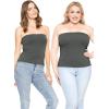 imageSTRETCH IS COMFORT Womens ampamp Plus Mid and Long Length Tube Top  X Small  5XCharcoal Gray