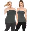 imageSTRETCH IS COMFORT Womens ampamp Plus Mid and Long Length Tube Top  X Small  5XCharcoal Gray
