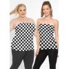 imageSTRETCH IS COMFORT Womens ampamp Plus Mid and Long Length Tube Top  X Small  5XCheckered Black and White