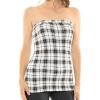 imageSTRETCH IS COMFORT Womens ampamp Plus Mid and Long Length Tube Top  X Small  5XBlack White Plaid