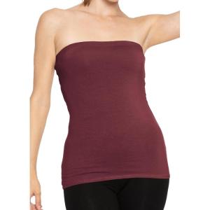 imageSTRETCH IS COMFORT Womens ampamp Plus Mid and Long Length Tube Top  X Small  5XBurgundy