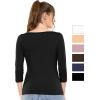 imageSTRETCH IS COMFORT Womens and Plus Oh So Soft  and Long Sleeve Boat Neck TopBlack