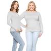 imageSTRETCH IS COMFORT Womens and Plus Oh So Soft  and Long Sleeve Boat Neck TopHeather Gray