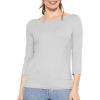 imageSTRETCH IS COMFORT Womens and Plus Oh So Soft  and Long Sleeve Boat Neck TopHeather Gray