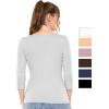 imageSTRETCH IS COMFORT Womens and Plus Oh So Soft  and Long Sleeve Boat Neck TopHeather Gray