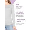 imageSTRETCH IS COMFORT Womens and Plus Oh So Soft  and Long Sleeve Boat Neck TopHeather Gray