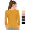 imageSTRETCH IS COMFORT Womens and Plus Oh So Soft  and Long Sleeve Boat Neck TopMustard Yellow