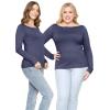 imageSTRETCH IS COMFORT Womens and Plus Oh So Soft  and Long Sleeve Boat Neck TopNavy Blue