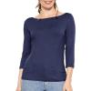imageSTRETCH IS COMFORT Womens and Plus Oh So Soft  and Long Sleeve Boat Neck TopNavy Blue