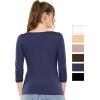 imageSTRETCH IS COMFORT Womens and Plus Oh So Soft  and Long Sleeve Boat Neck TopNavy Blue