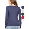 imageSTRETCH IS COMFORT Womens and Plus Oh So Soft  and Long Sleeve Boat Neck TopNavy Blue