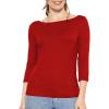 imageSTRETCH IS COMFORT Womens and Plus Oh So Soft  and Long Sleeve Boat Neck TopRed