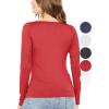 imageSTRETCH IS COMFORT Womens and Plus Oh So Soft  and Long Sleeve Boat Neck TopRed