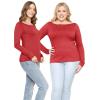 imageSTRETCH IS COMFORT Womens and Plus Oh So Soft  and Long Sleeve Boat Neck TopRed
