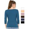 imageSTRETCH IS COMFORT Womens and Plus Oh So Soft  and Long Sleeve Boat Neck TopTeal