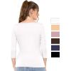 imageSTRETCH IS COMFORT Womens and Plus Oh So Soft  and Long Sleeve Boat Neck TopWhite