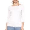 imageSTRETCH IS COMFORT Womens and Plus Oh So Soft  and Long Sleeve Boat Neck TopWhite