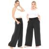imageWomens Stretch Rayon Cropped Gaucho and Long Gaucho Pants with Pockets  Small5XBlack