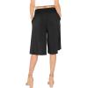 imageWomens Stretch Rayon Cropped Gaucho and Long Gaucho Pants with Pockets  Small5XBlack