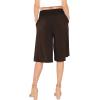 imageWomens Stretch Rayon Cropped Gaucho and Long Gaucho Pants with Pockets  Small5XBrown