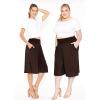 imageWomens Stretch Rayon Cropped Gaucho and Long Gaucho Pants with Pockets  Small5XBrown
