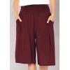 imageWomens Stretch Rayon Cropped Gaucho and Long Gaucho Pants with Pockets  Small5XBurgundy