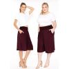 imageWomens Stretch Rayon Cropped Gaucho and Long Gaucho Pants with Pockets  Small5XBurgundy